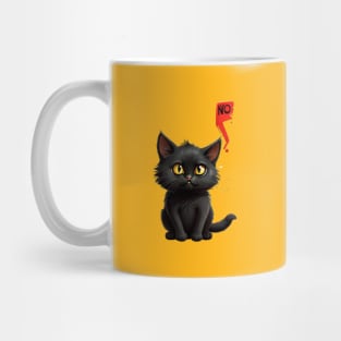 Black Cat Says No: Funny illustration for black cat lover. Mug